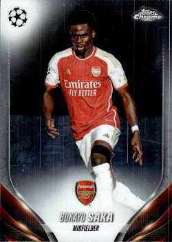Bukayo Saka Arsenal Topps Chrome UEFA Club Competitions 2023/24 #148