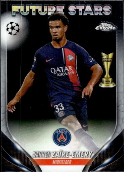 Warren Zaire-Emery Paris Saint-Germain Topps Chrome UEFA Club Competitions 2023/24 #159