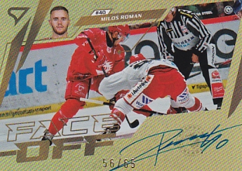 Milos Roman Trinec Tipsport ELH 2024/25 SportZoo 2. serie Face-Off Auto /65 #FOS-MR