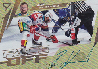 Robert Kousal Pardubice Tipsport ELH 2024/25 SportZoo 2. serie Face-Off Auto /65 #FOS-JK