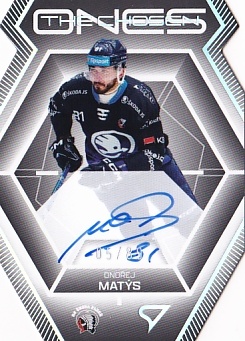 Ondrej Matys Plzen Tipsport ELH 2024/25 SportZoo 2. serie The Chosen Ones Auto Die Cut /89 #COS-OM