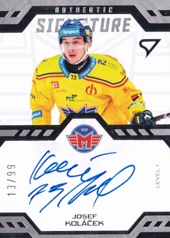 Josef Kolacek Ceske Budejovice Tipsport ELH 2024/25 SportZoo 2. serie Authentic Signature Level 1 /99 #SL1-KO