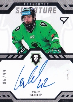 Filip Suchy Mlada Boleslav Tipsport ELH 2024/25 SportZoo 2. serie Authentic Signature Level 1 /99 #SL1-FS