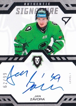 Jan Zavora Mlada Boleslav Tipsport ELH 2024/25 SportZoo 2. serie Authentic Signature Level 1 /99 #SL1-JZ