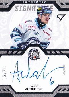 David Aubrecht Liberec Tipsport ELH 2024/25 SportZoo 2. serie Authentic Signature Level 2 /75 #SL2-DA