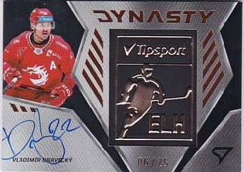 Vladimir Dravecky Trinec Tipsport ELH 2024/25 SportZoo 2. serie Dynasty Auto Copper Logo /25 #DY-02