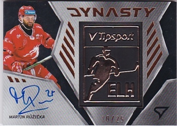 Martin Ruzicka Trinec Tipsport ELH 2024/25 SportZoo 2. serie Dynasty Auto Copper Logo /25 #DY-03
