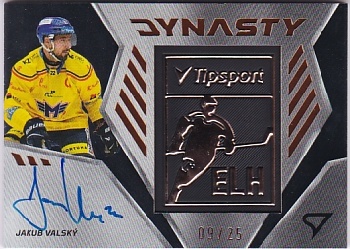 Jakub Valsky Ceske Budejovice Tipsport ELH 2024/25 SportZoo 2. serie Dynasty Auto Copper Logo /25 #DY-14