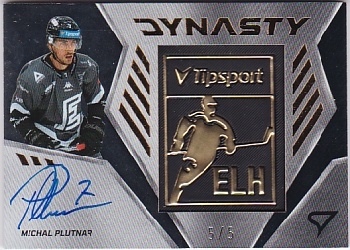 Michal Plutnar Karlovy Vary Tipsport ELH 2024/25 SportZoo 2. serie Dynasty Auto Gold Logo /5 #DY-27