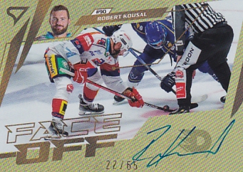 Robert Kousal Pardubice Tipsport ELH 2024/25 SportZoo 2. serie Face-Off Auto /65 #FOS-JK