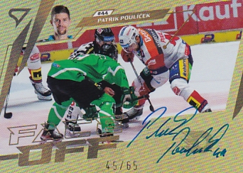 Patrik Poulicek Pardubice Tipsport ELH 2024/25 SportZoo 2. serie Face-Off Auto /65 #FOS-PP