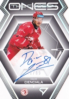 David Cienciala Trinec Tipsport ELH 2024/25 SportZoo 2. serie The Chosen Ones Auto Die Cut /89 #COS-DC