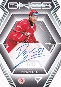 David Cienciala Trinec Tipsport ELH 2024/25 SportZoo 2. serie The Chosen Ones Auto Die Cut /89 #COS-DC