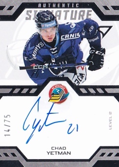 Chad Yetman Vitkovice Tipsport ELH 2024/25 SportZoo 2. serie Authentic Signature Level 2 /75 #SL2-CY