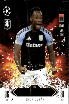 Jhon Duran Aston Villa 2024/25 Topps Match Attax EXTRA UEFA Club Competitions Explosive Talent #ET2