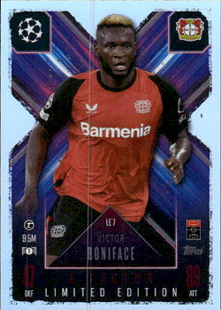 Victor Boniface Bayer 04 Leverkusen 2024/25 Topps Match Attax EXTRA UEFA Club Competitions X-Factor Limited Edition #LE7