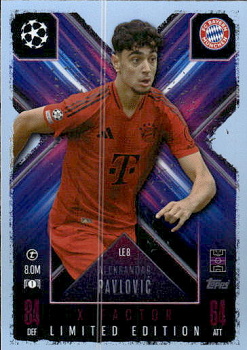 Aleksandar Pavlovic Bayern Munchen 2024/25 Topps Match Attax EXTRA UEFA Club Competitions X-Factor Limited Edition #LE8