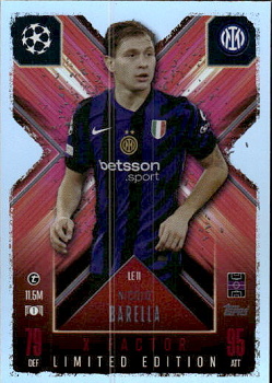Nicolo Barella Internazionale Milano 2024/25 Topps Match Attax EXTRA UEFA Club Competitions X-Factor Limited Edition #LE11