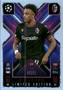 Dan Ndoye Bologna 2024/25 Topps Match Attax EXTRA UEFA Club Competitions X-Factor Limited Edition #LE13
