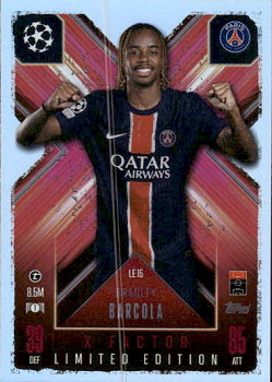 Bradley Barcola Paris Saint-Germain 2024/25 Topps Match Attax EXTRA UEFA Club Competitions X-Factor Limited Edition #LE15