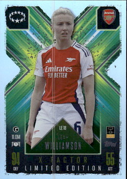 Leah Williamson Arsenal 2024/25 Topps Match Attax EXTRA UEFA Club Competitions X-Factor Limited Edition #LE18