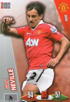 Gary Neville Manchester United Panini Adrenalyn XL Manchester United 2010/11 Home Kit #10