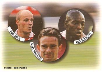 Paul Shaw Marc Overmars Luis Boa Morte Arsenal 1997/98 Futera Fans' Selection #6