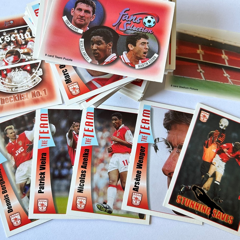 Kompletní set 90 karet Arsenal 1997/98 Futera Fans' Selection