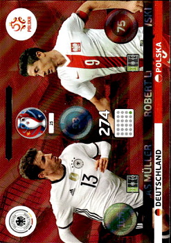 Thomas Müller / Robert Lewandowski Germany Poland Panini UEFA EURO 2016 Friends and Foes #25