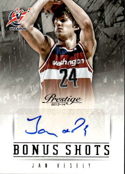 Jan Vesely Washington Wizards AUTOGRAPH 2013/14 Panini Prestige Bonus Shots Autographs #43 