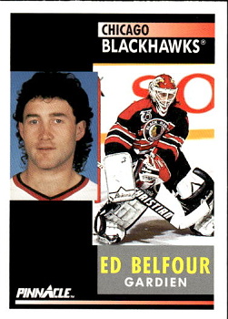 Ed Belfour Chicago Blackhawks Pinnacle French 1991/92 #127