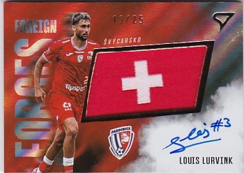 Louis Lurvink Pardubice SportZoo Chance Liga 2025/26 1. serie Foreign Forces Auto /25 #FFS-LL