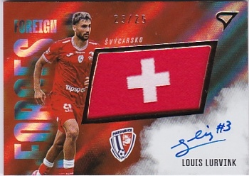 Louis Lurvink Pardubice SportZoo Chance Liga 2025/26 1. serie Foreign Forces Auto /25 #FFS-LL