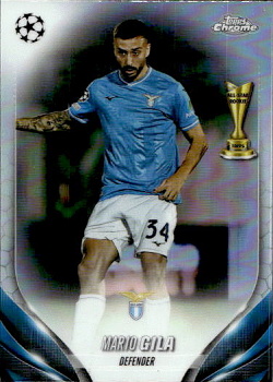Mario Gila Lazio Roma Topps Chrome UEFA Club Competitions 2023/24 Refractor #93