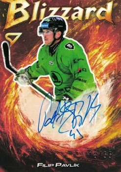 Filip Pavlik Mlada Boleslav Tipsport ELH 2025/26 SportZoo 1. serie Blizzard Red Auto /55 #BLS-FP