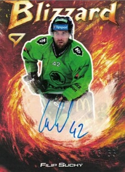 Filip Suchy Mlada Boleslav Tipsport ELH 2025/26 SportZoo 1. serie Blizzard Red Auto /55 #BLS-FS