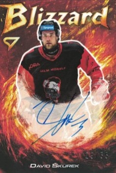 David Skurek Olomouc Tipsport ELH 2025/26 SportZoo 1. serie Blizzard Red Auto /55 #BLS-SU
