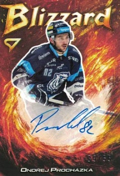 Ondrej Prochazka Liberec Tipsport ELH 2025/26 SportZoo 1. serie Blizzard Red Auto /55 #BLS-PR