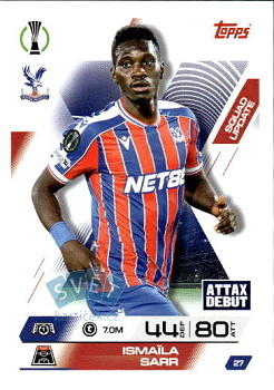 Ismaila Sarr Crystal Palace Topps Match Attax EXTRA UEFA Club Competitions 2025/26 Squad Update #27