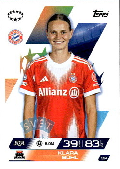 Kiara Buhl Bayern Munchen Topps Match Attax EXTRA UEFA Club Competitions 2025/26 UEFA Women's Champions League #154