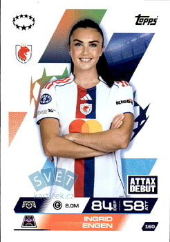 Ingrid Engen Olympique Lyonnais Topps Match Attax EXTRA UEFA Club Competitions 2025/26 UEFA Women's Champions League #160