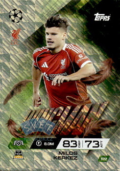 Milos Kerkez Liverpool Topps Match Attax EXTRA UEFA Club Competitions 2025/26 Wingman #172