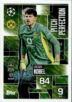 Gregor Kobel Borussia Dortmund Topps Match Attax EXTRA UEFA Club Competitions 2025/26 Pitch Perfection #201