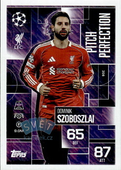 Dominik Szoboszlai Liverpool Topps Match Attax EXTRA UEFA Club Competitions 2025/26 Pitch Perfection #208