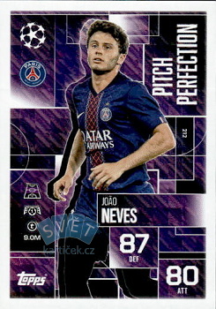 Joao Neves Paris Saint-Germain Topps Match Attax EXTRA UEFA Club Competitions 2025/26 Pitch Perfection #212