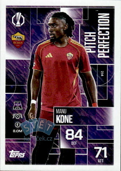Manu Kone AS Roma Topps Match Attax EXTRA UEFA Club Competitions 2025/26 Pitch Perfection #214