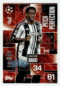 Jonathan David Juventus FC Topps Match Attax EXTRA UEFA Club Competitions 2025/26 Pitch Perfection #224