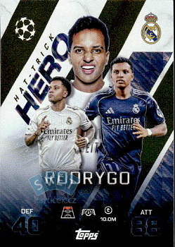 Rodrygo Real Madrid Topps Match Attax EXTRA UEFA Club Competitions 2025/26 Hat-Trick Hero #257