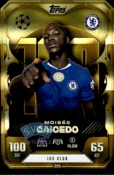 Moises Caicedo Chelsea Topps Match Attax EXTRA UEFA Club Competitions 2025/26 100 Club #282