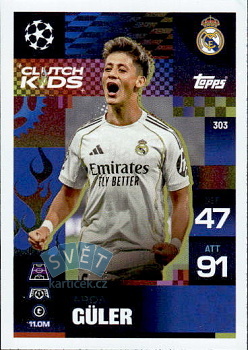 Arda Guler Real Madrid Topps Match Attax EXTRA UEFA Club Competitions 2025/26 Clutch Kids #303